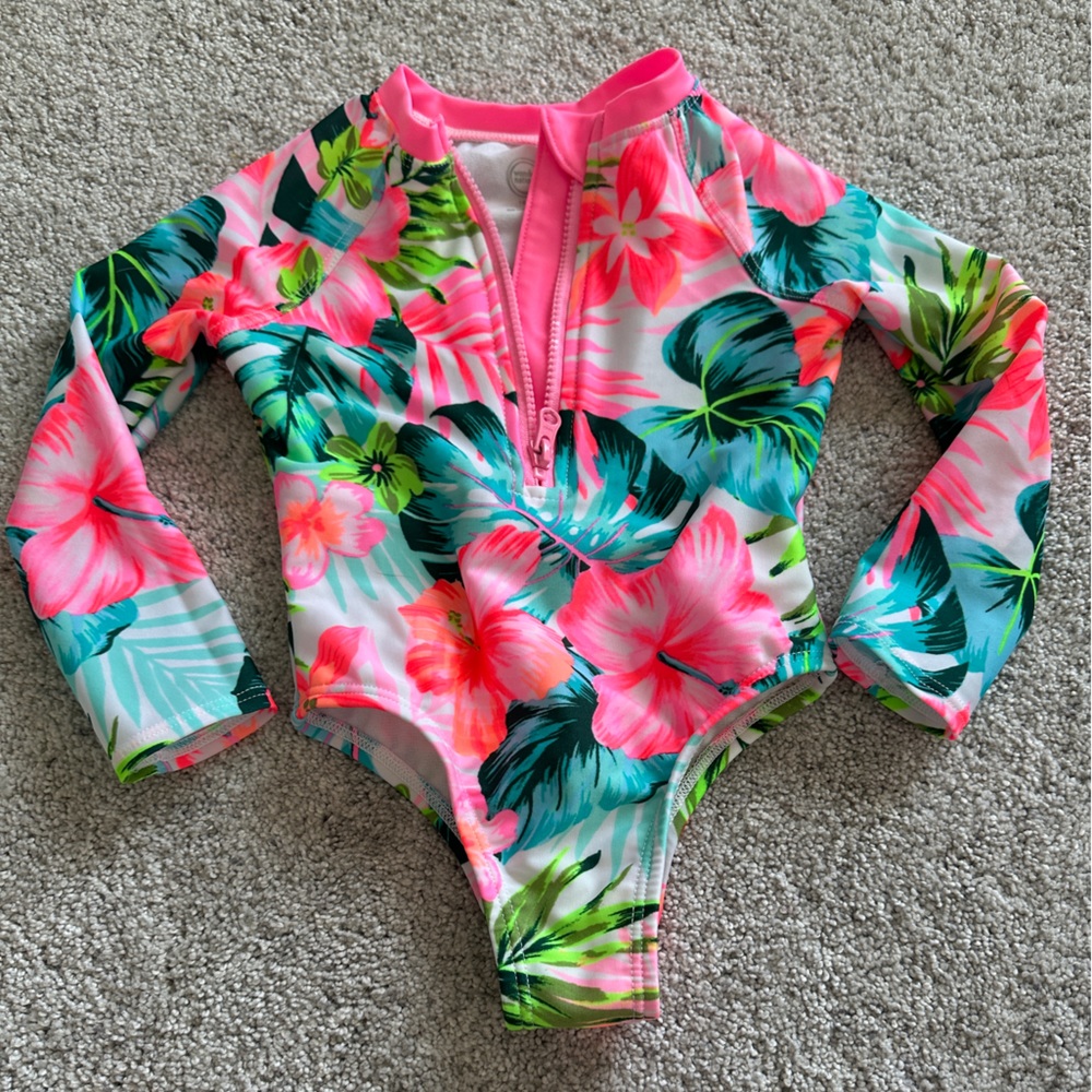 Wonder Nation one piece tropical swimsuit 18 month